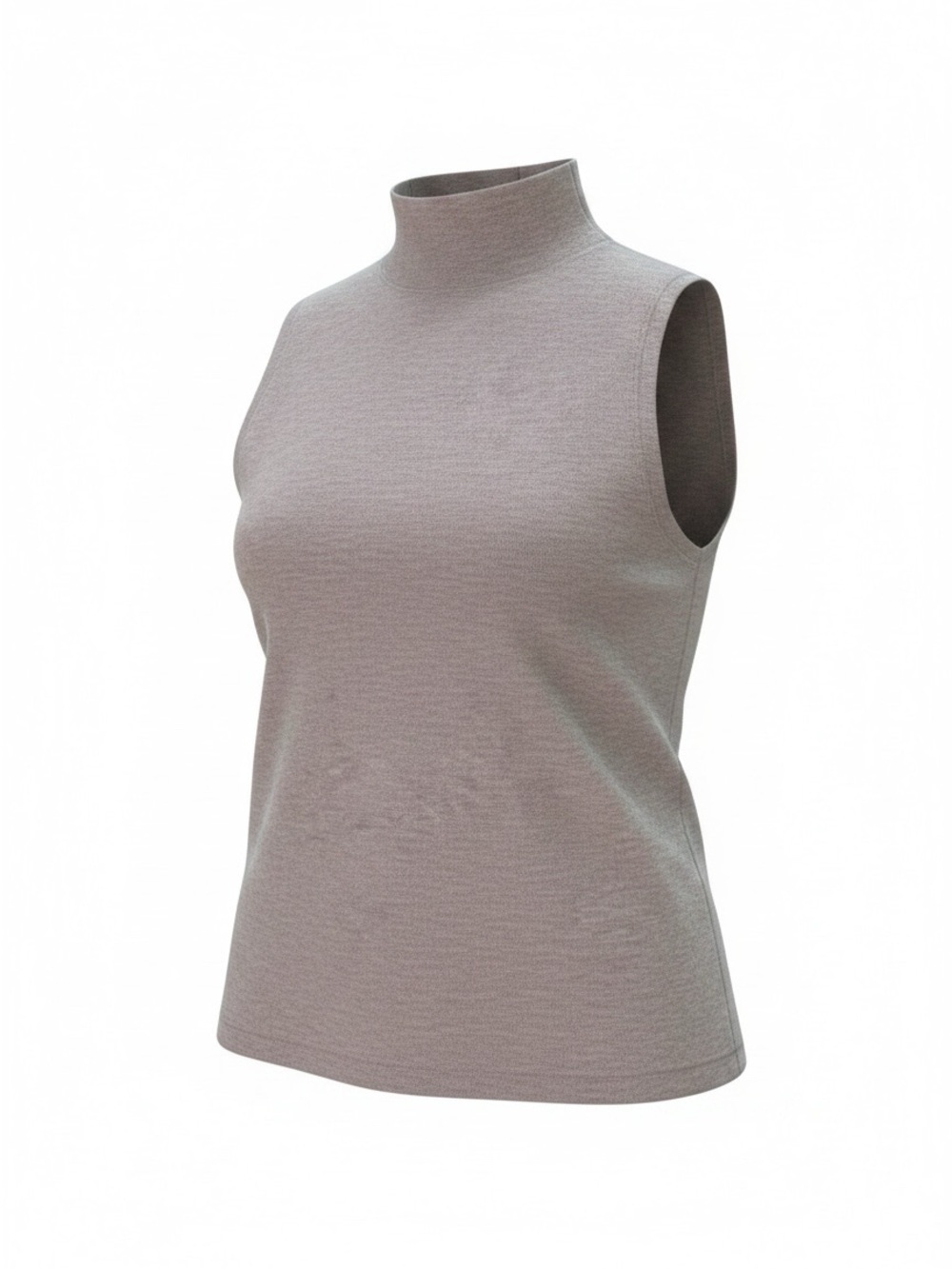 A New Day Mock Turtleneck Sleeveless Knit Vest  Heather Taupe Large